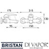 Bristan Java Wall Mounted Bath Filler Dimensions